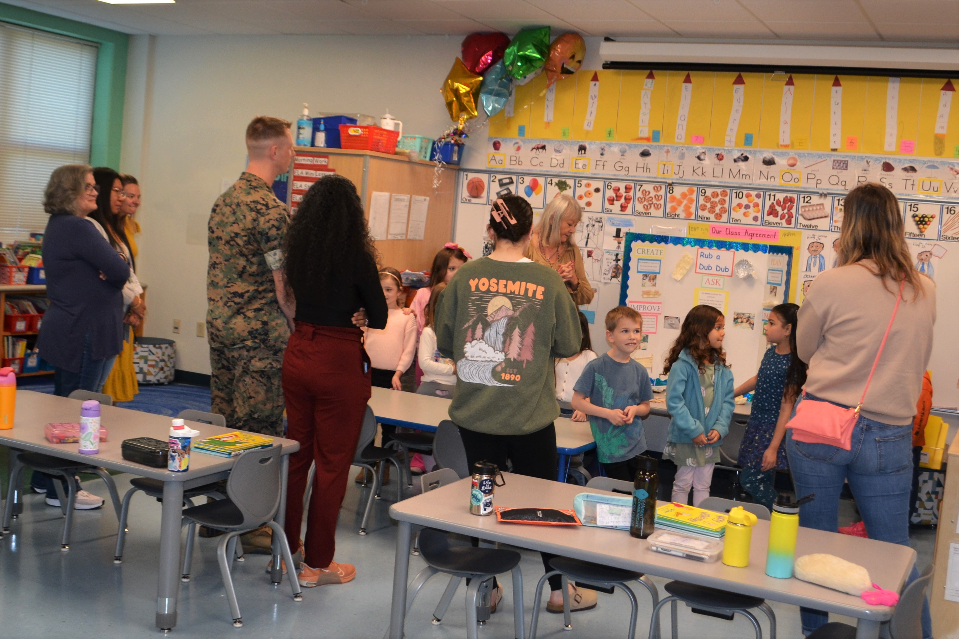 K Students present their project to parents